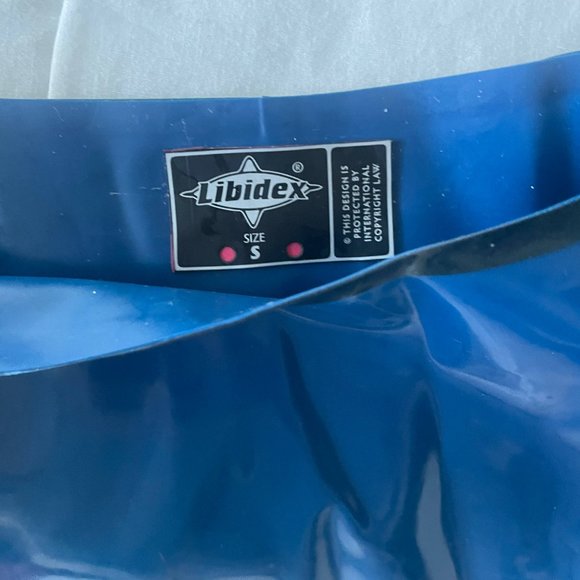 Latex Rubber Gummi Girdle by Libidex Small in Nightshade Blue Fetish - Picture 2 of 4